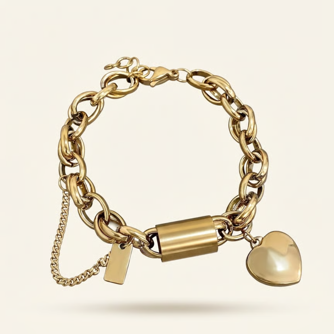 Olivia | Chunky Heart Bracelet | Gold