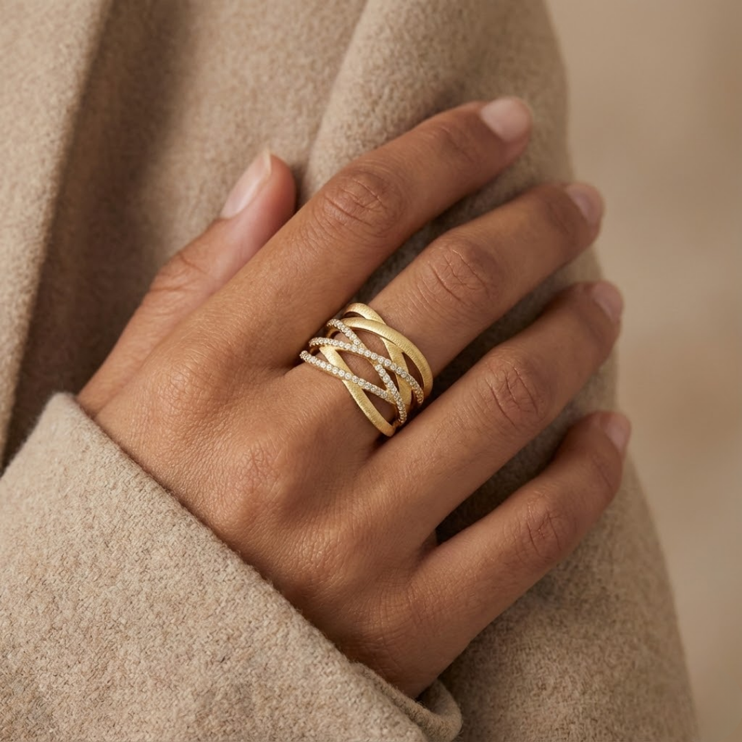 Olivia | Classic Moissanite Ring | Gold