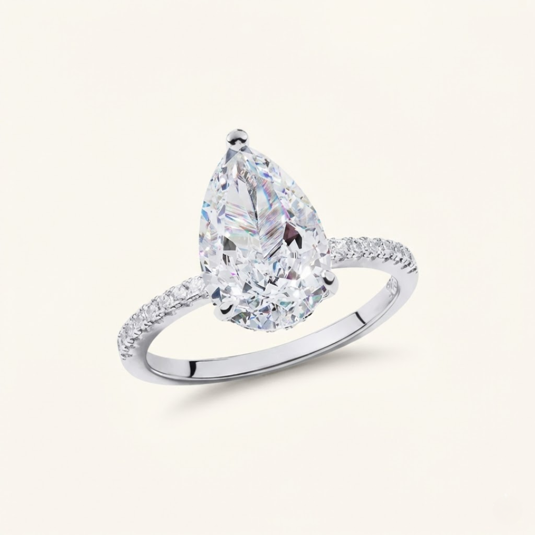 Emily | Moissanite Radiance Ring | Silver