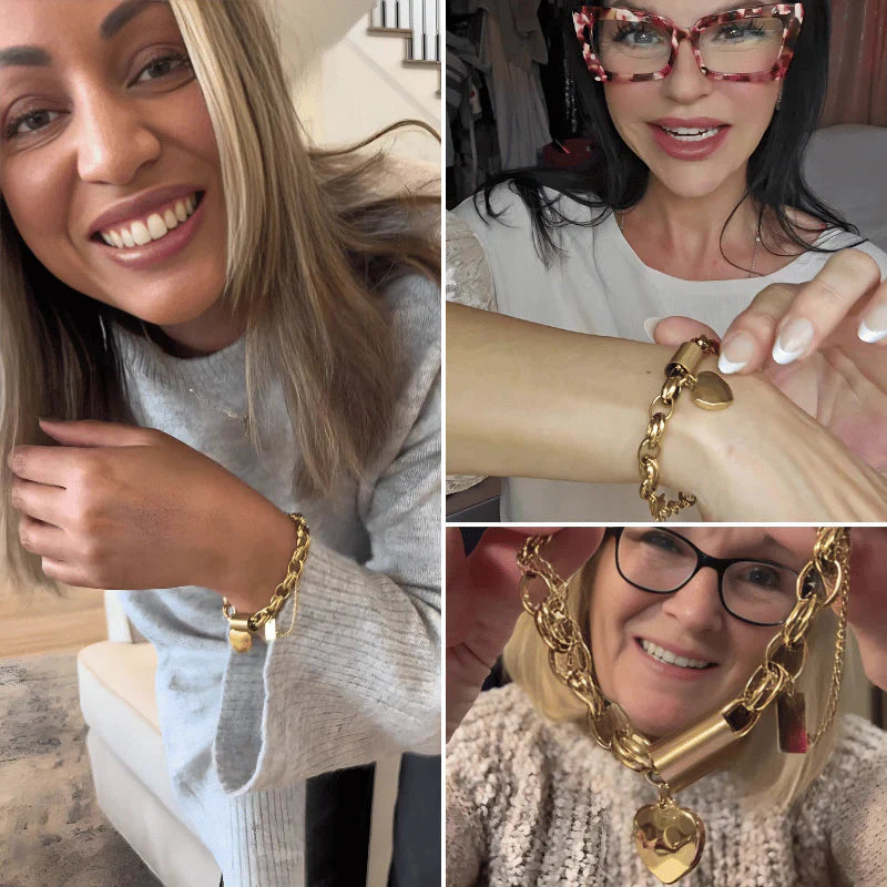 Olivia | Chunky Heart Bracelet | Gold