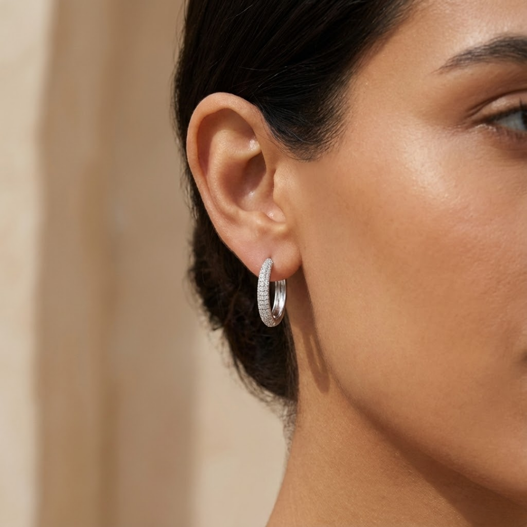 Emily | Moissanite Radiance Earrings | Silver