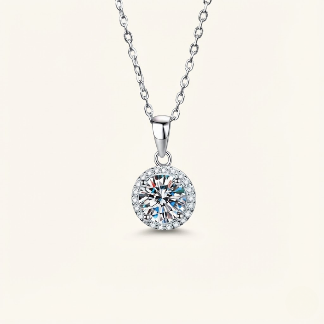 Claire | Moissanite Radiance Pendant | Silver