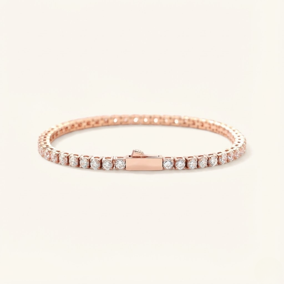 Avery | Sculpted Moissanite Tennis Bracelet 3mm | Silver