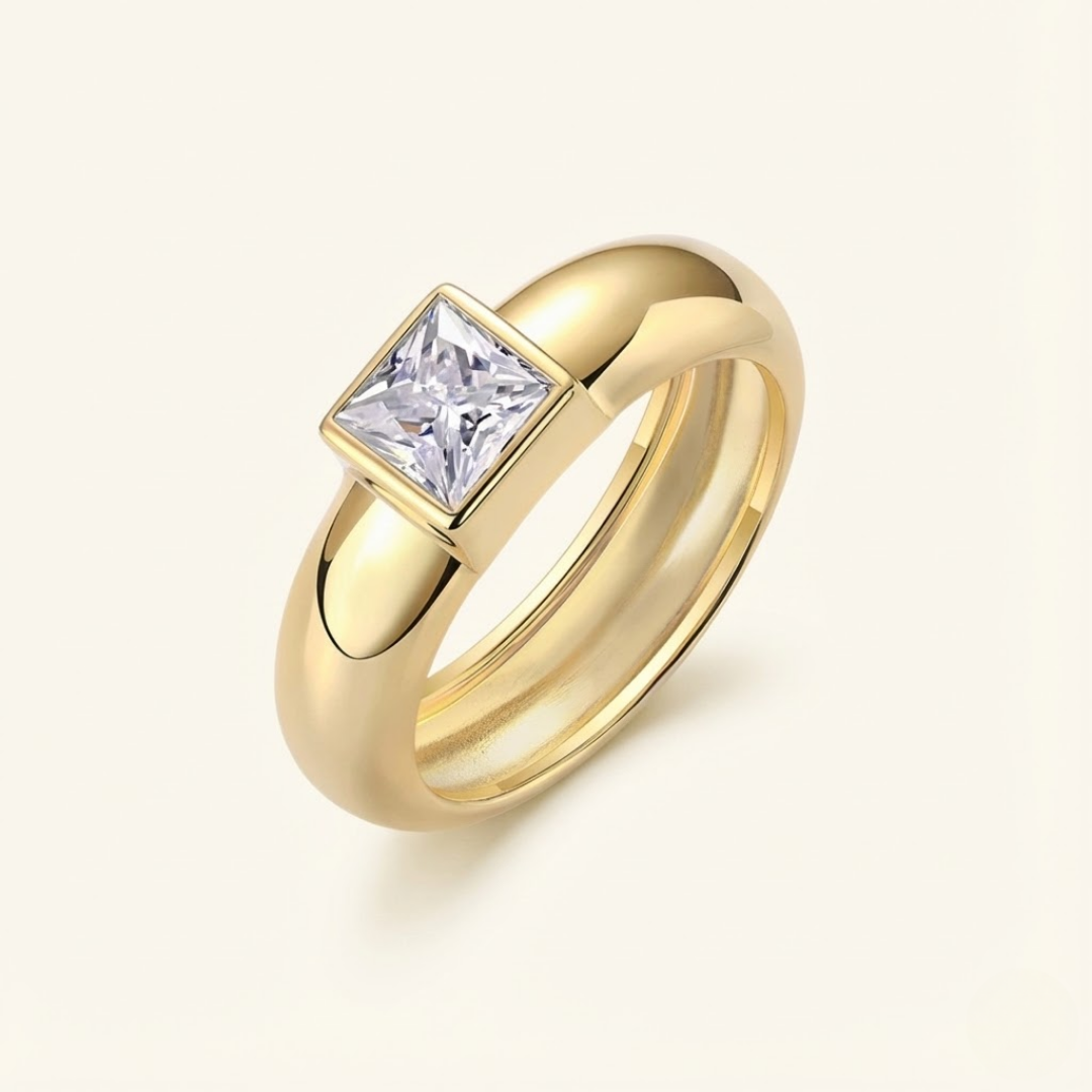 Emily | Moissanite Radiance Ring | Silver