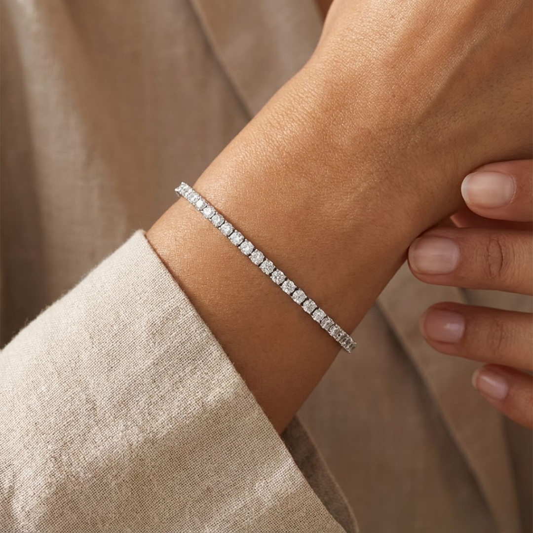 Olivia | Classic Moissanite Tennis Bracelet 2mm | Silver