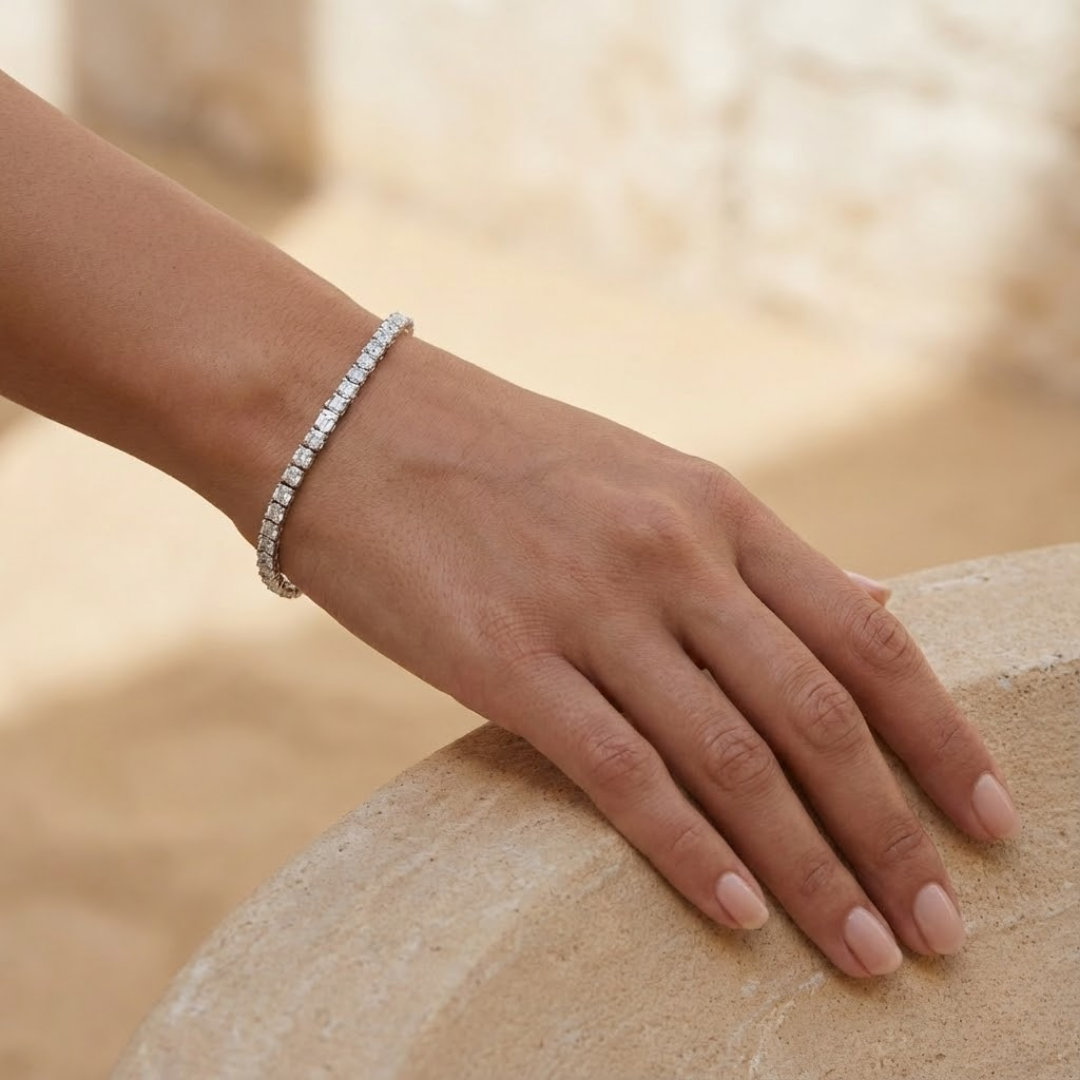 Olivia | Classic Moissanite Tennis Bracelet 2mm | Gold