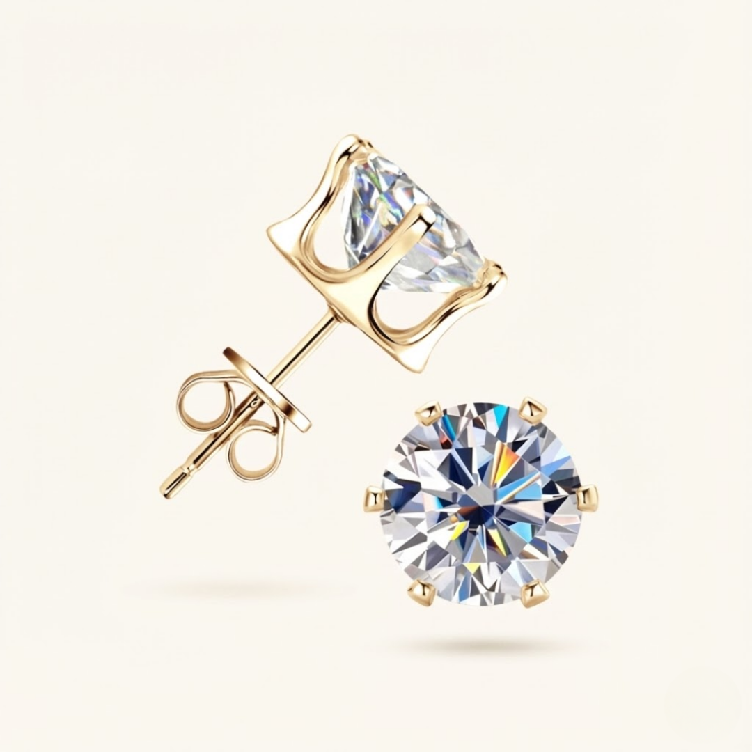 Emily | Moissanite Radiance Earrings | Gold