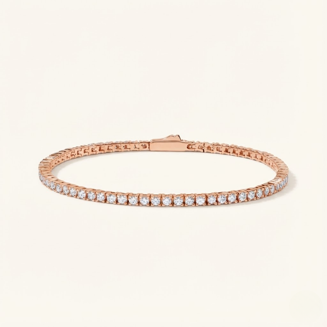 Olivia | Classic Moissanite Tennis Bracelet 2mm | Gold