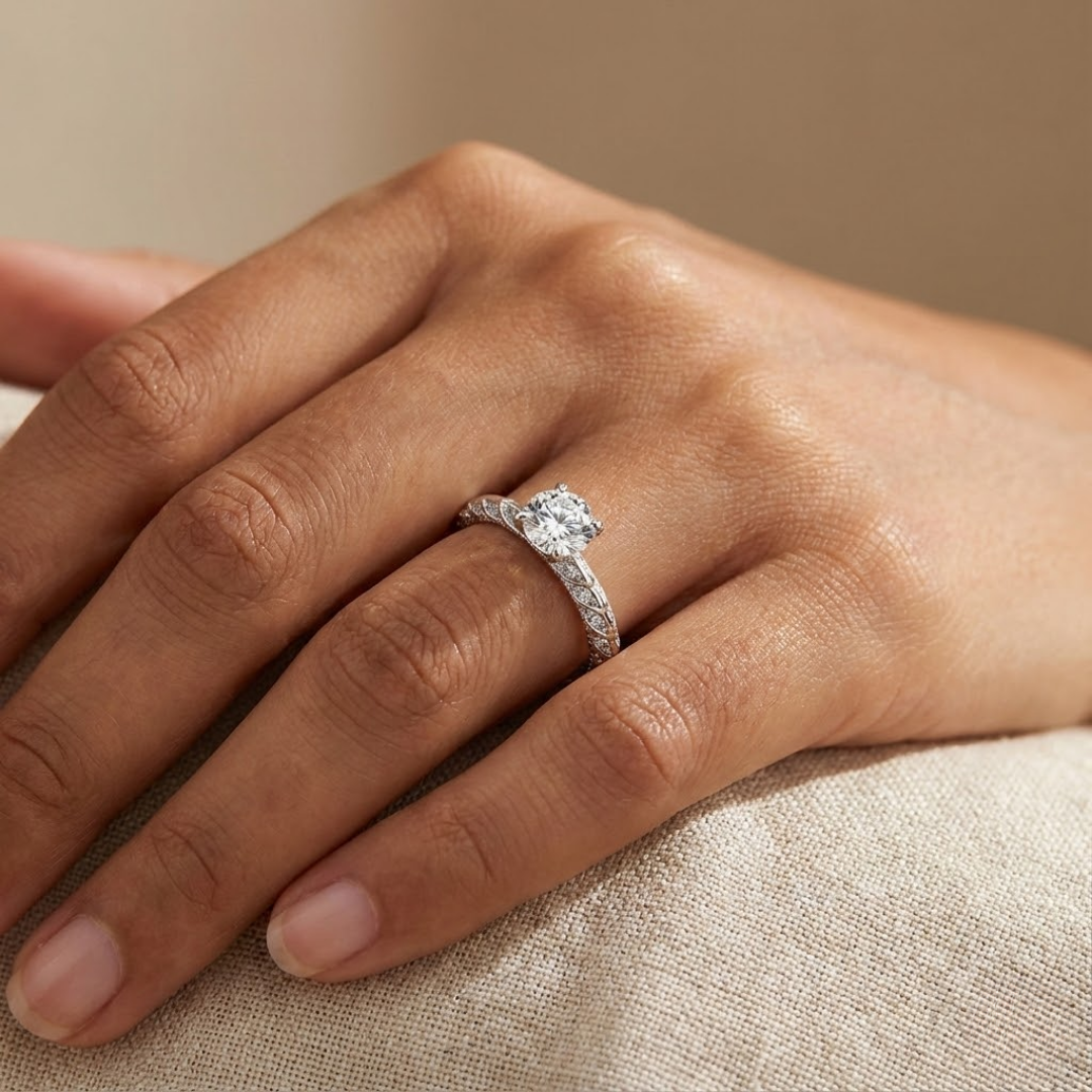 Emily | Moissanite Radiance Ring | Silver