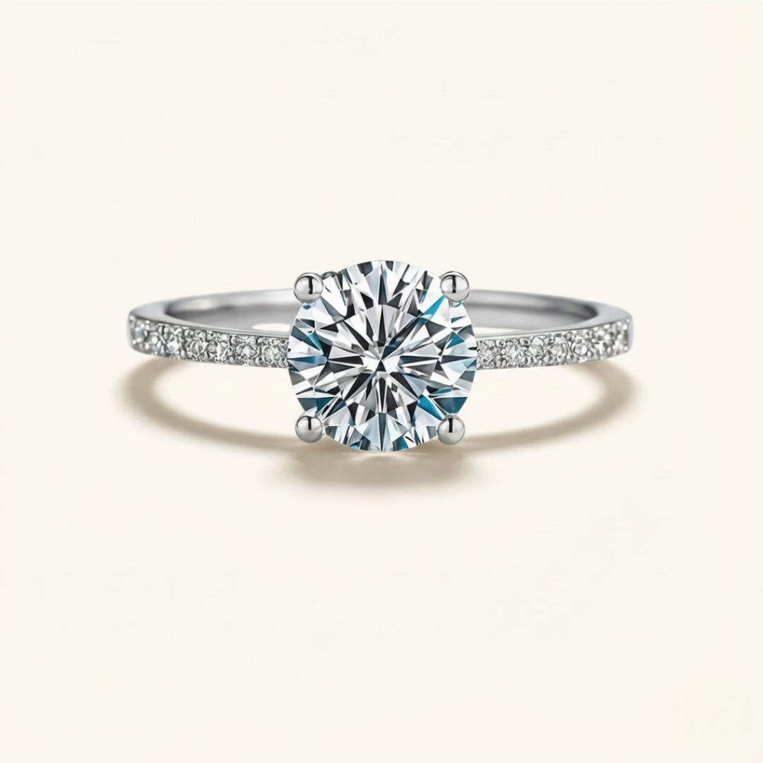 Harper | Luminous Moissanite Ring | Silver