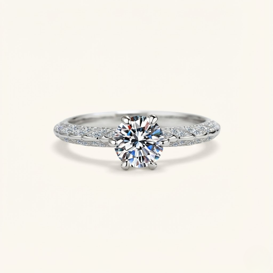 Emily | Moissanite Radiance Ring | Silver