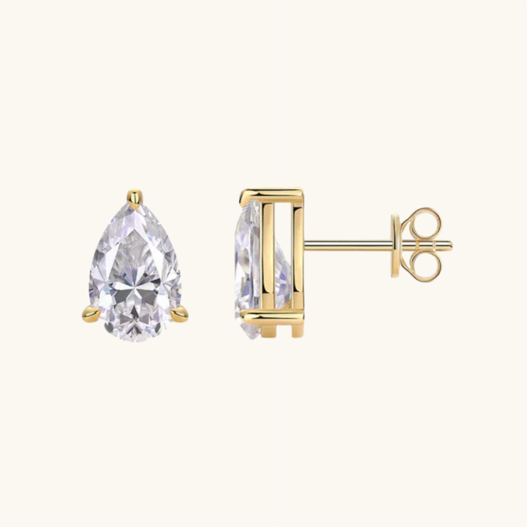 Natalie | Brilliant Moissanite Earrings | Gold
