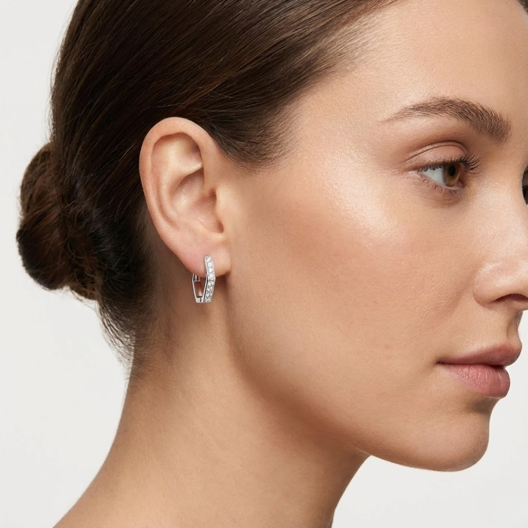 Claire | Pure Moissanite Earrings | Gold
