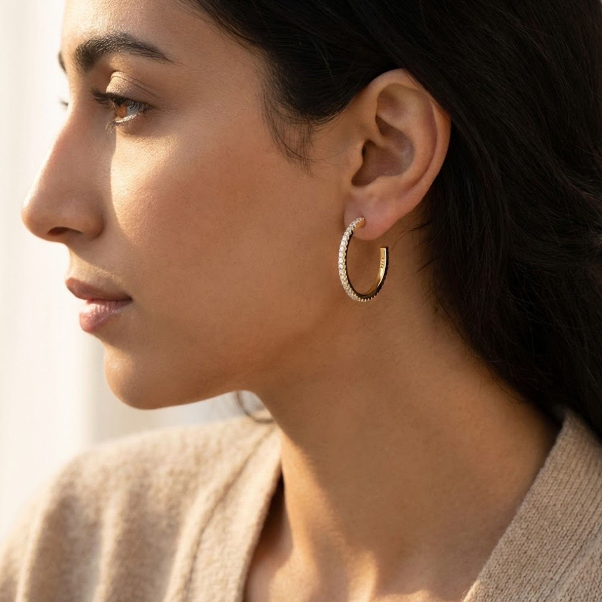 Claire | Pure Moissanite Earrings | Gold