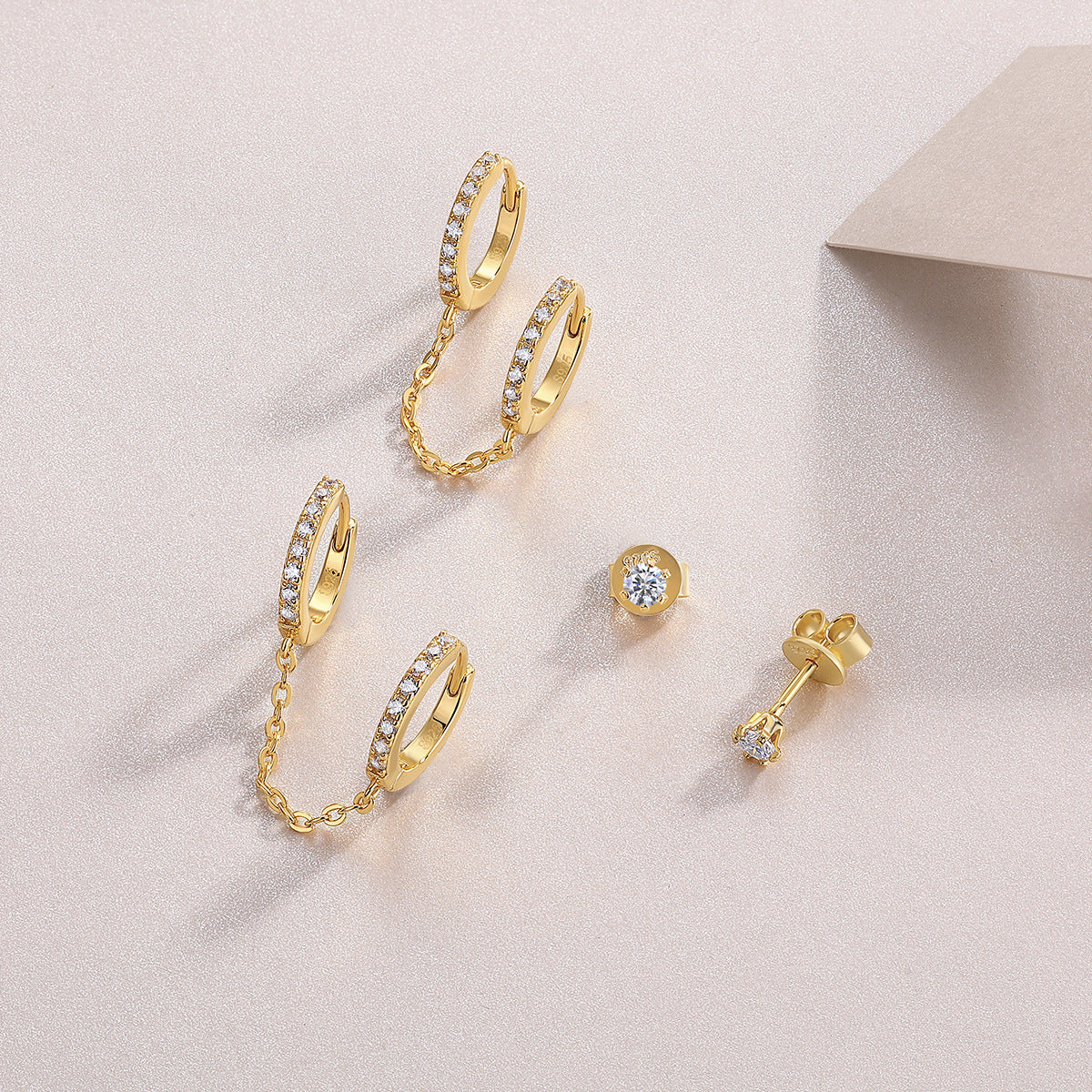 Olivia | Moissanite Sparkle Earrings | Gold