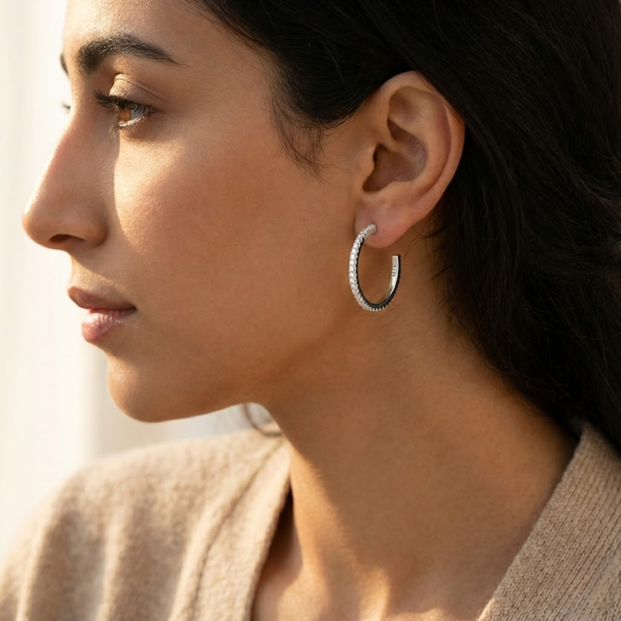 Claire | Pure Moissanite Earrings | Gold