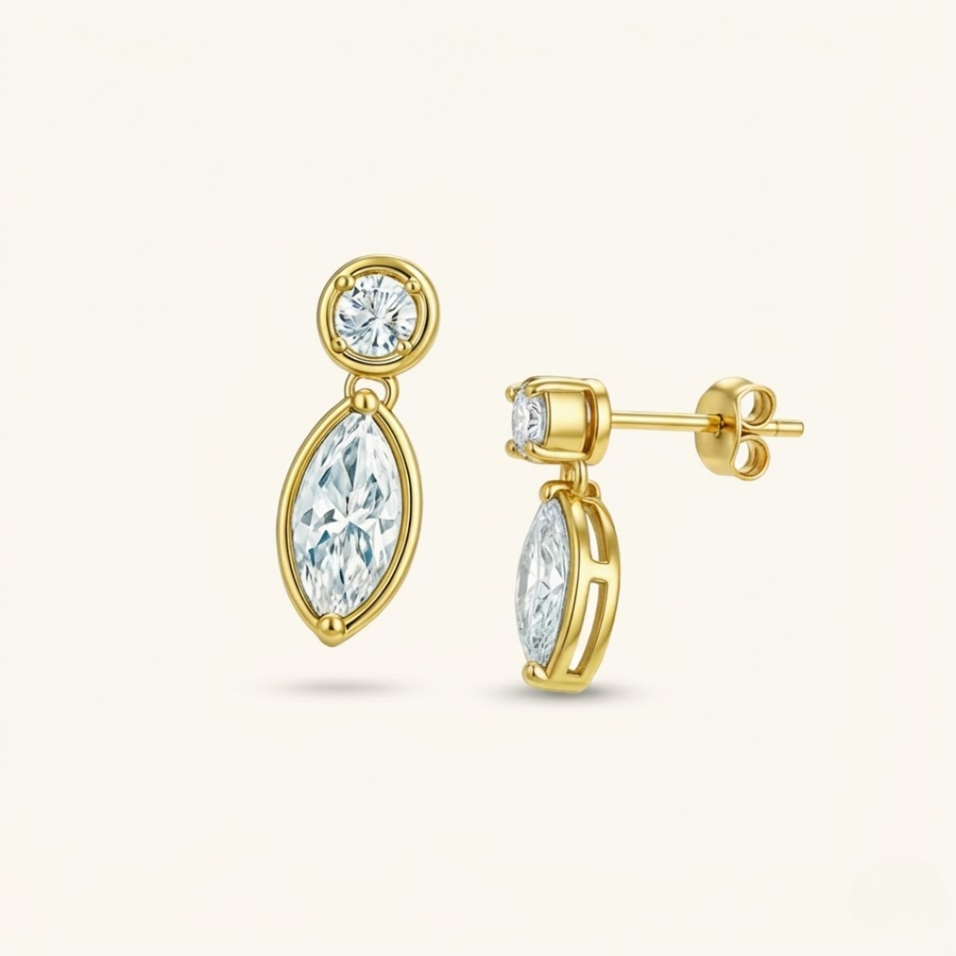 Olivia | Moissanite Radiance Earrings | Gold