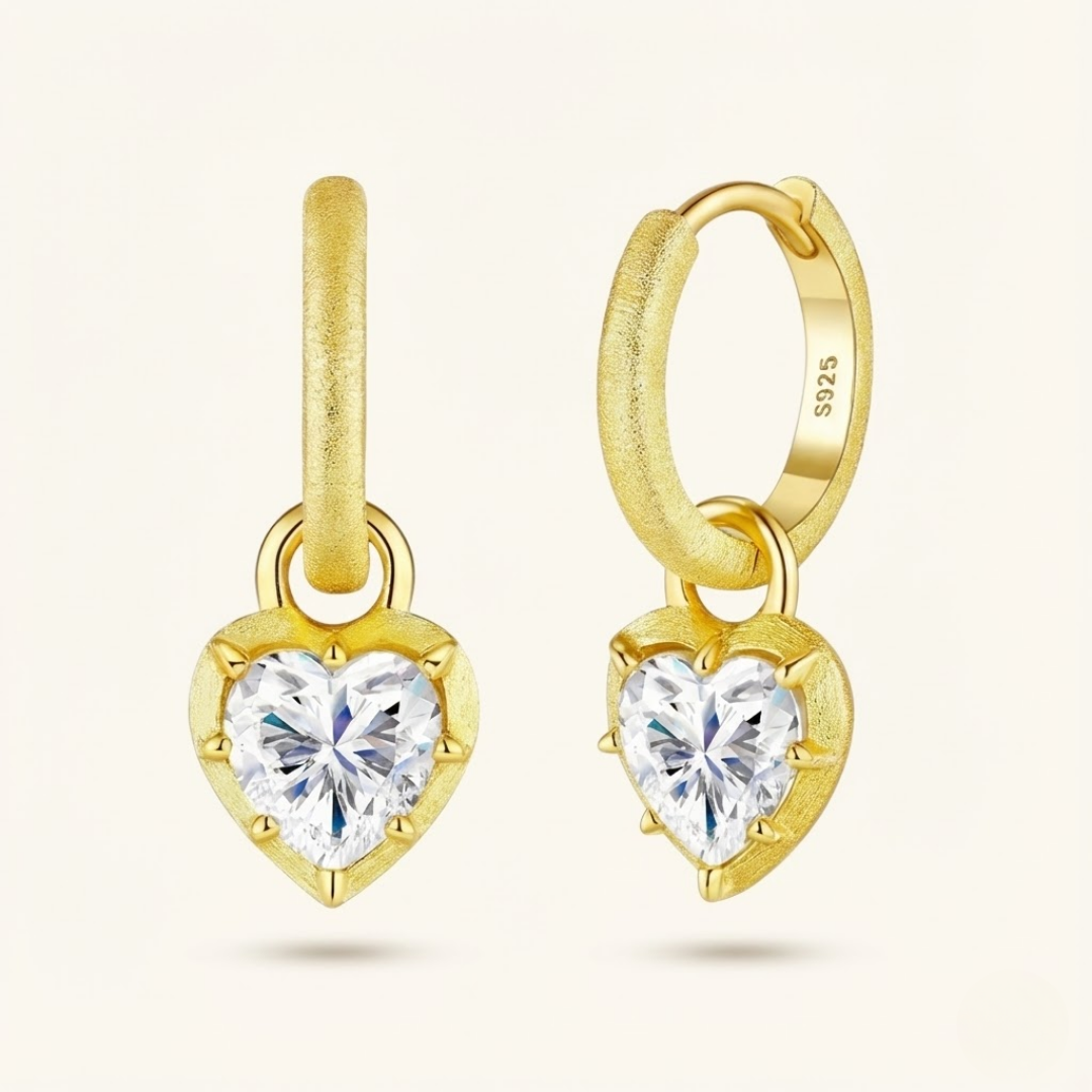 Claire | Pure Moissanite Earrings | Gold