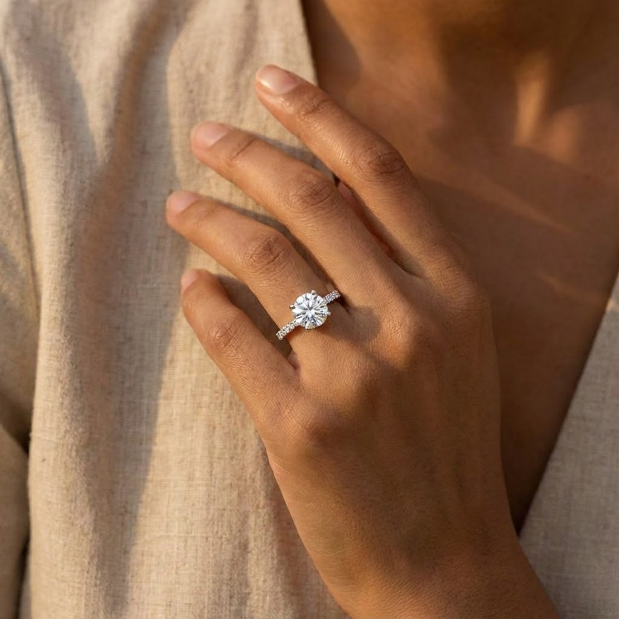 Lauren | Signature Moissanite Ring | Gold