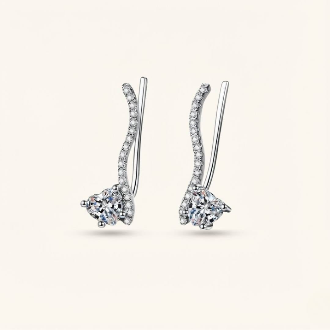 Olivia | Moissanite Radiance Earrings | Silver