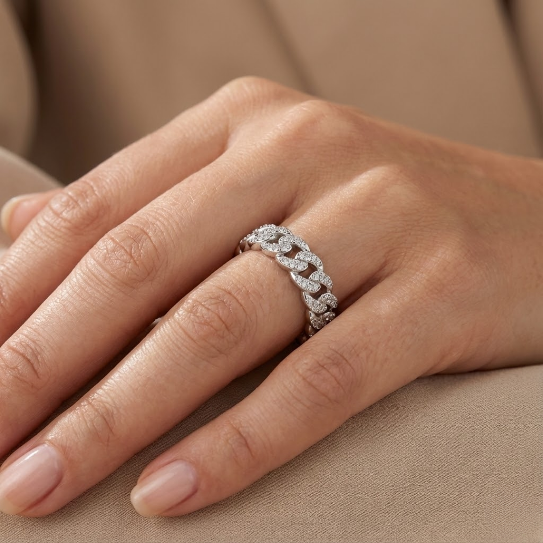 Emma | Classic Moissanite Ring | Silver