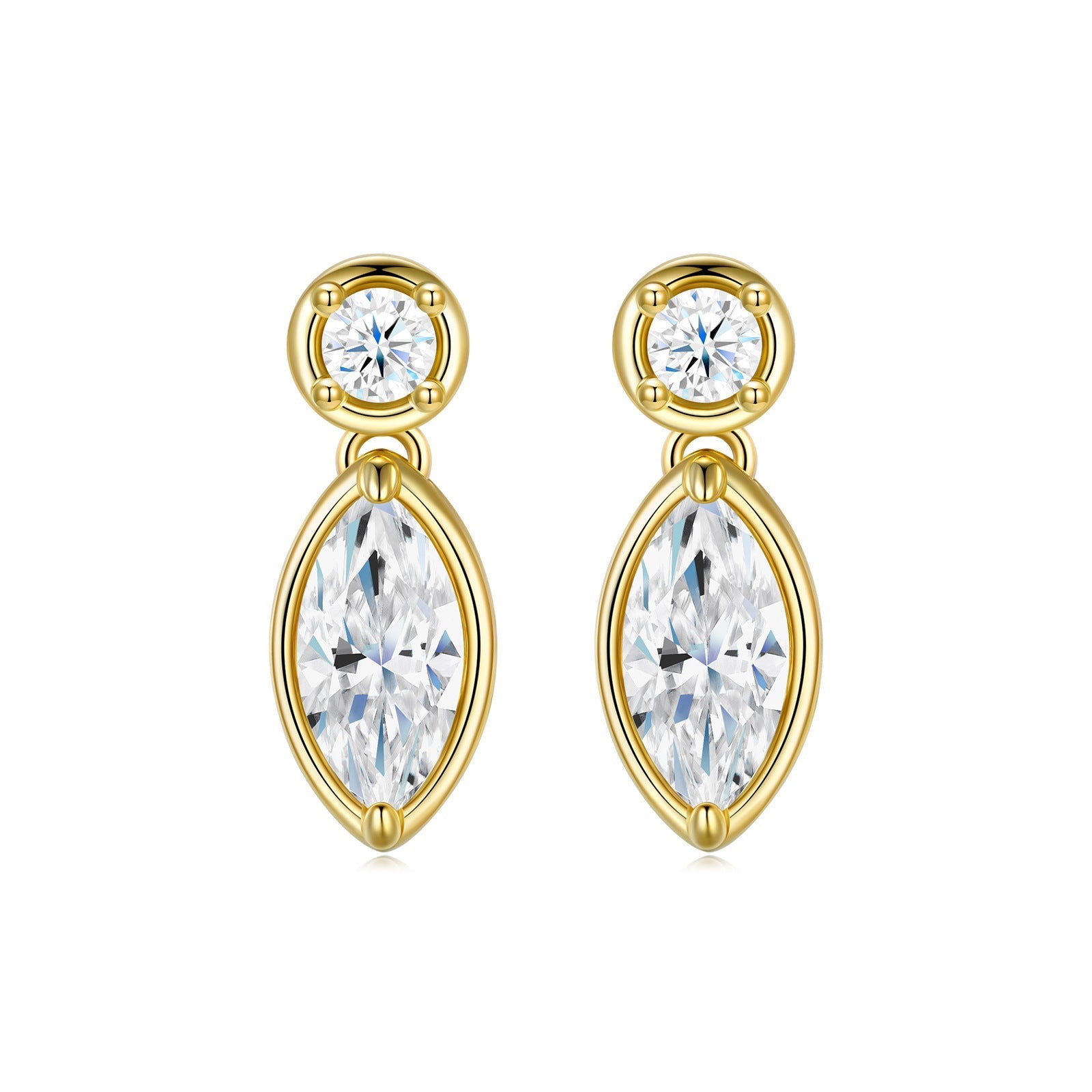 Olivia | Moissanite Radiance Earrings | Gold