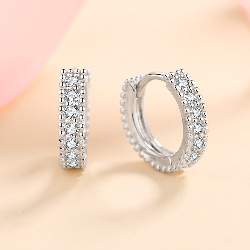 Chloe | Modern Moissanite Earrings | Silver
