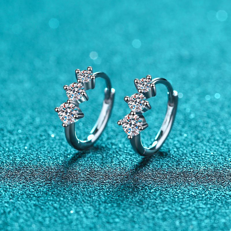 Emily | Moissanite Sparkle Earrings | Silver