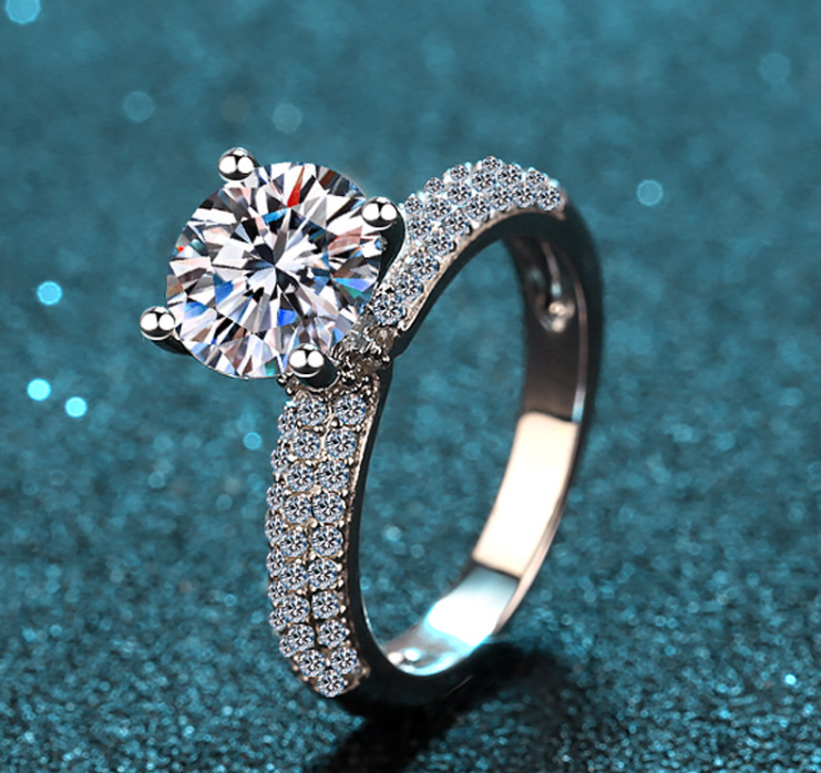 Claire | Pure Moissanite Ring | Silver