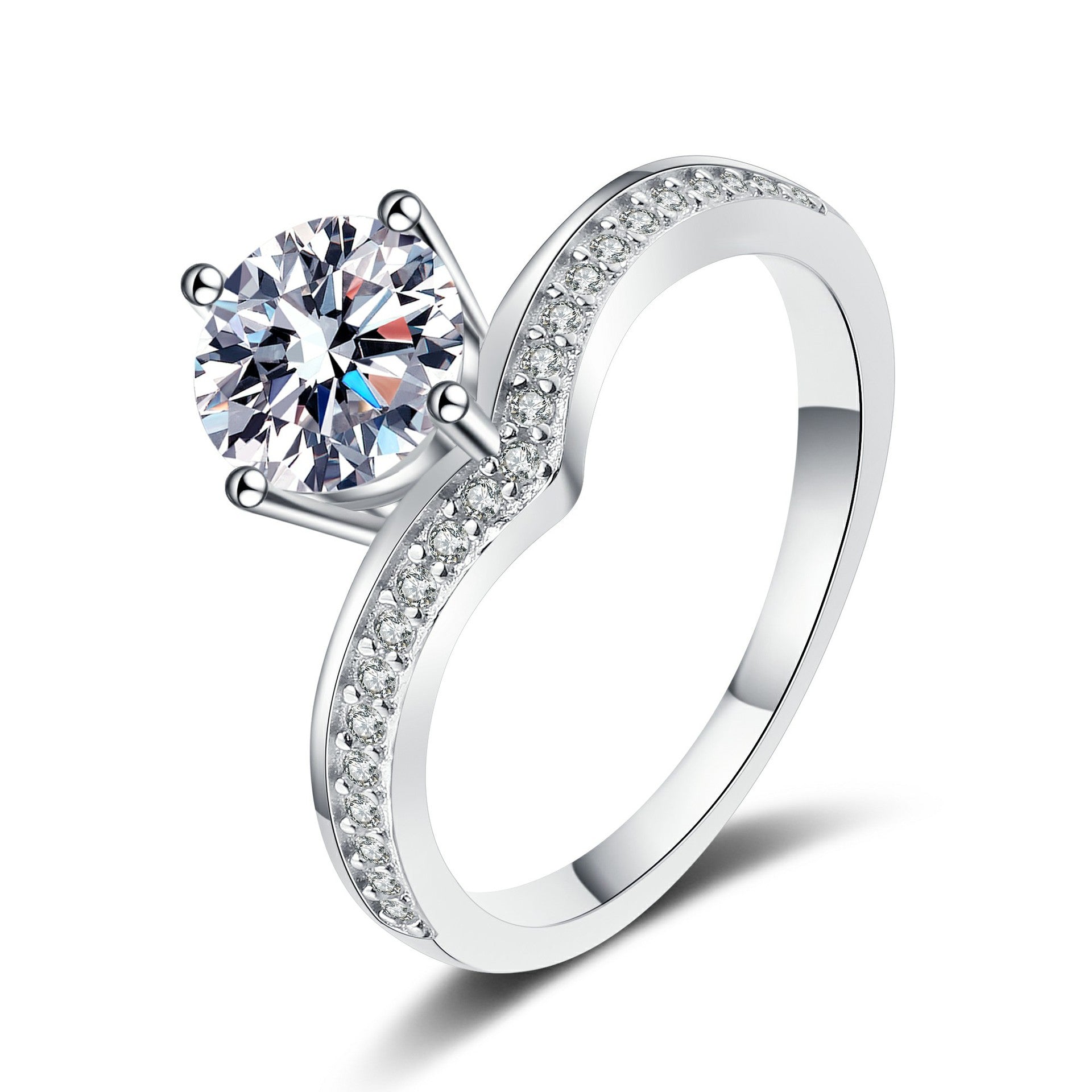 Olivia | Moissanite Sparkle Ring | Silver