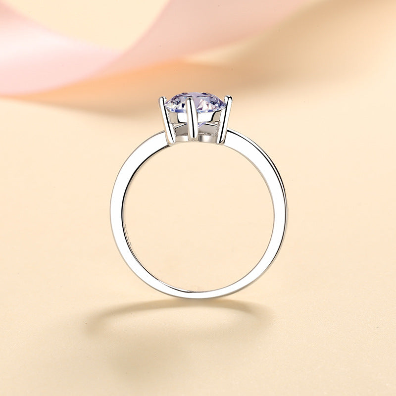 Olivia | Moissanite Sparkle Ring | Silver