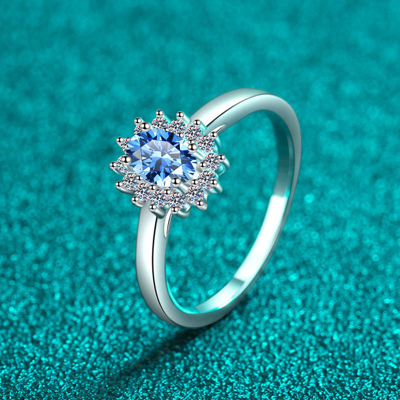Olivia | Moissanite Sparkle Ring | Silver