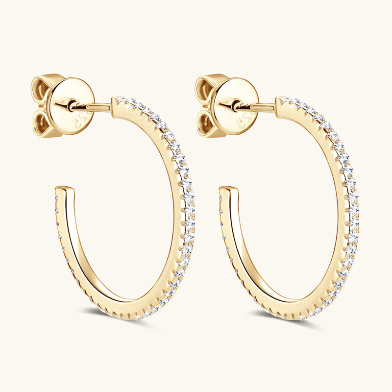 Claire | Pure Moissanite Earrings | Gold
