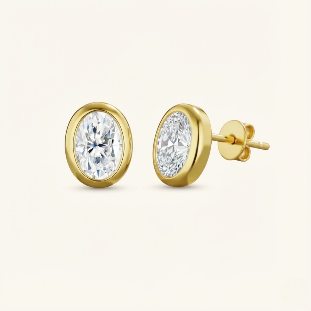 Emily | Moissanite Radiance Earrings | Gold