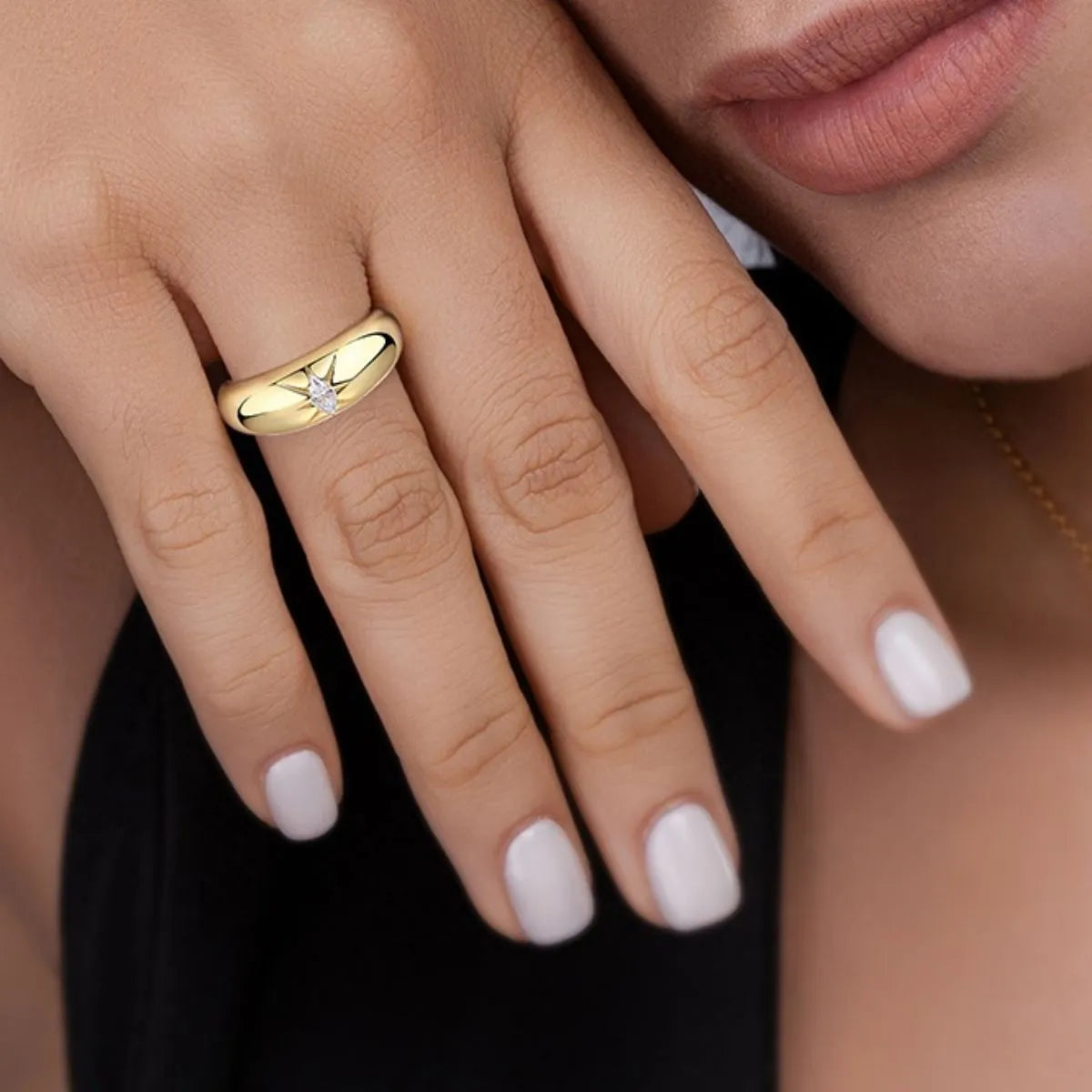 Emily | Moissanite Radiance Ring | Gold