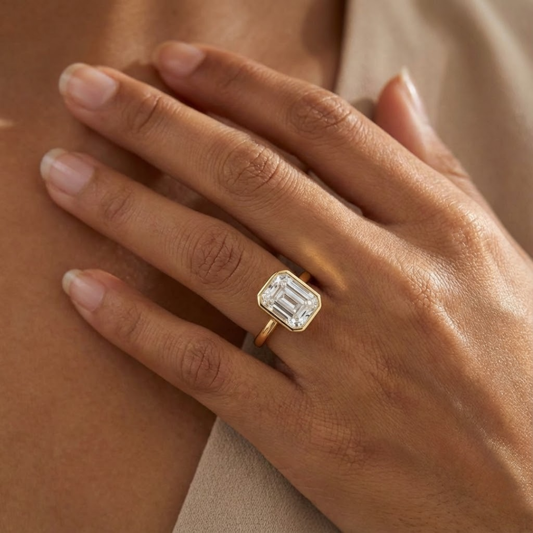 Emily | Moissanite Radiance Ring | Gold