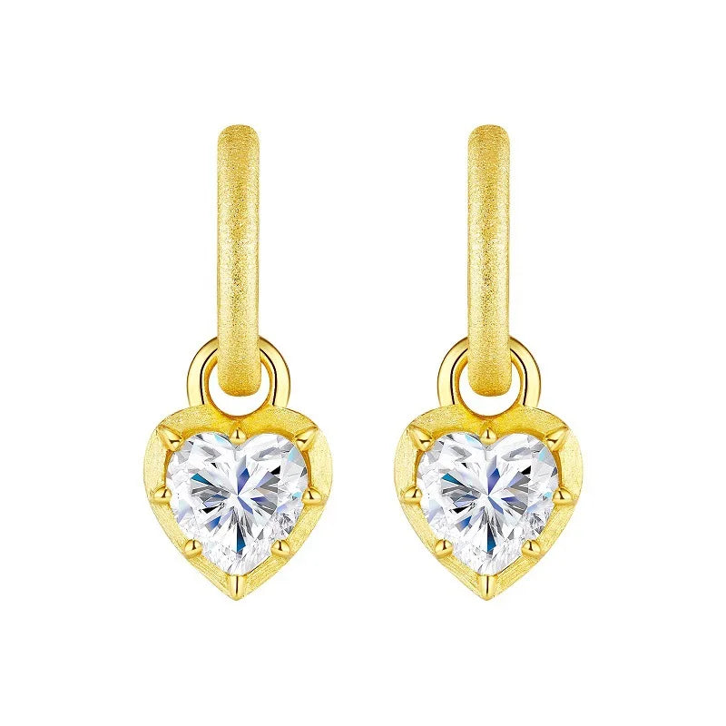 Claire | Pure Moissanite Earrings | Gold