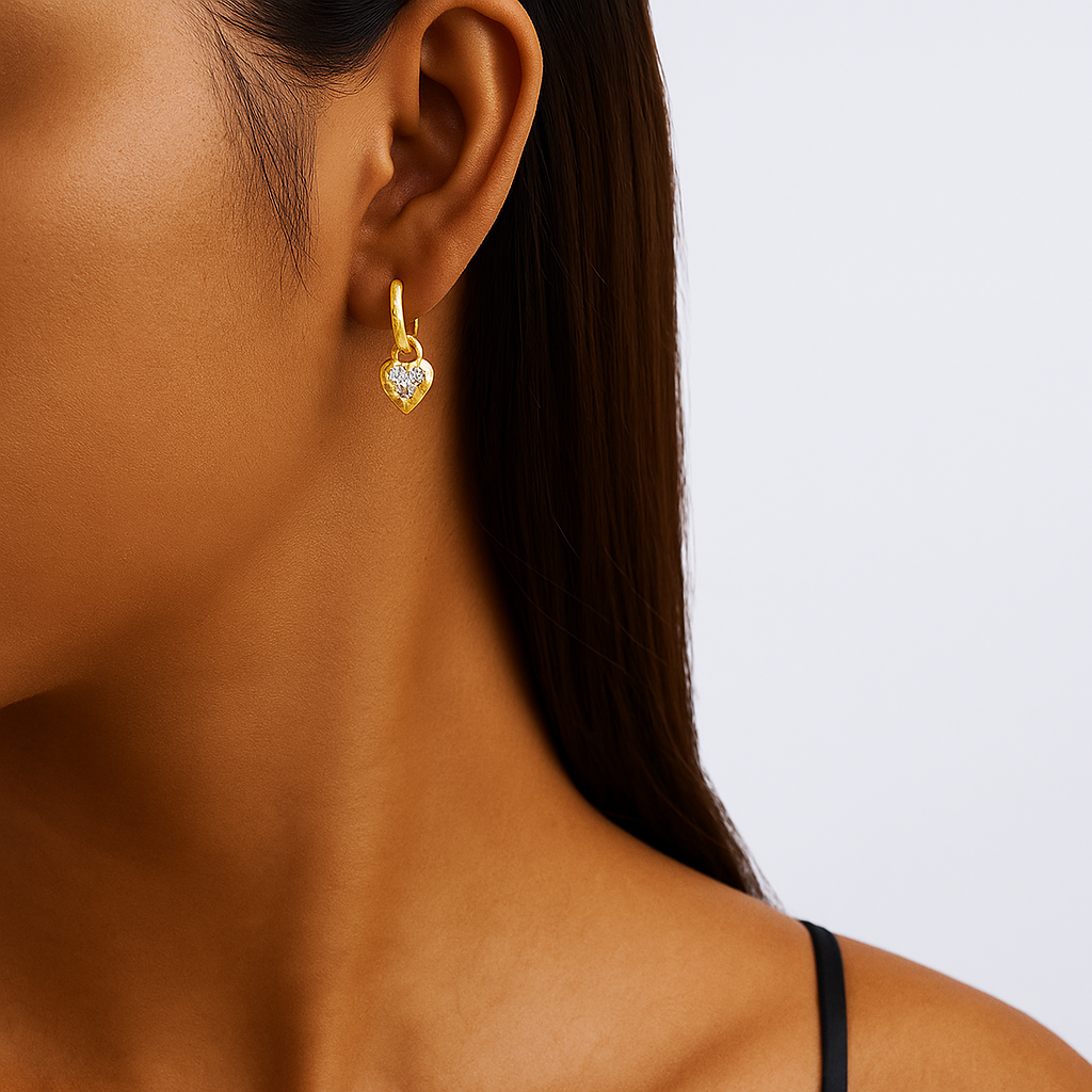 Claire | Pure Moissanite Earrings | Gold