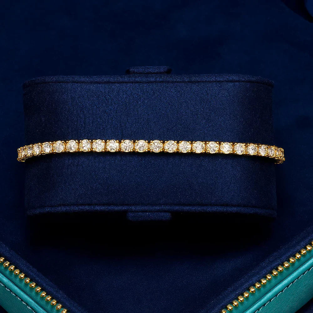 Avery | Sculpted Moissanite Tennis Bracelet 3mm | Silver