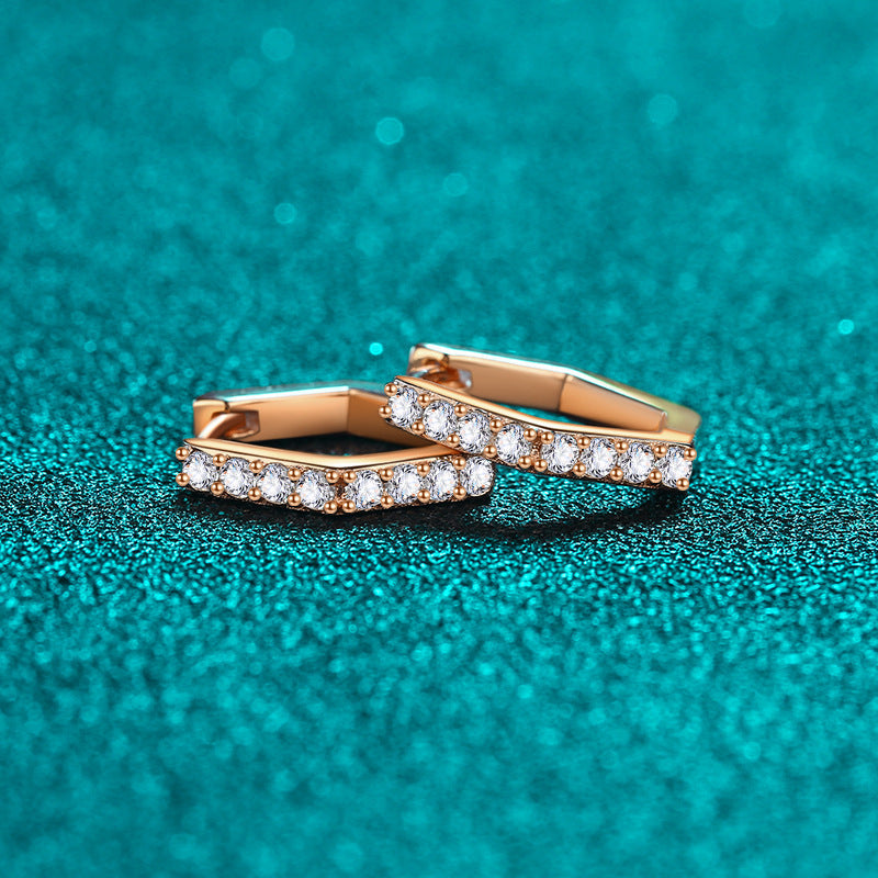 Claire | Pure Moissanite Earrings | Gold