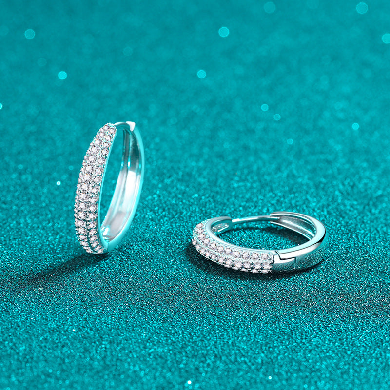 Emily | Moissanite Radiance Earrings | Silver