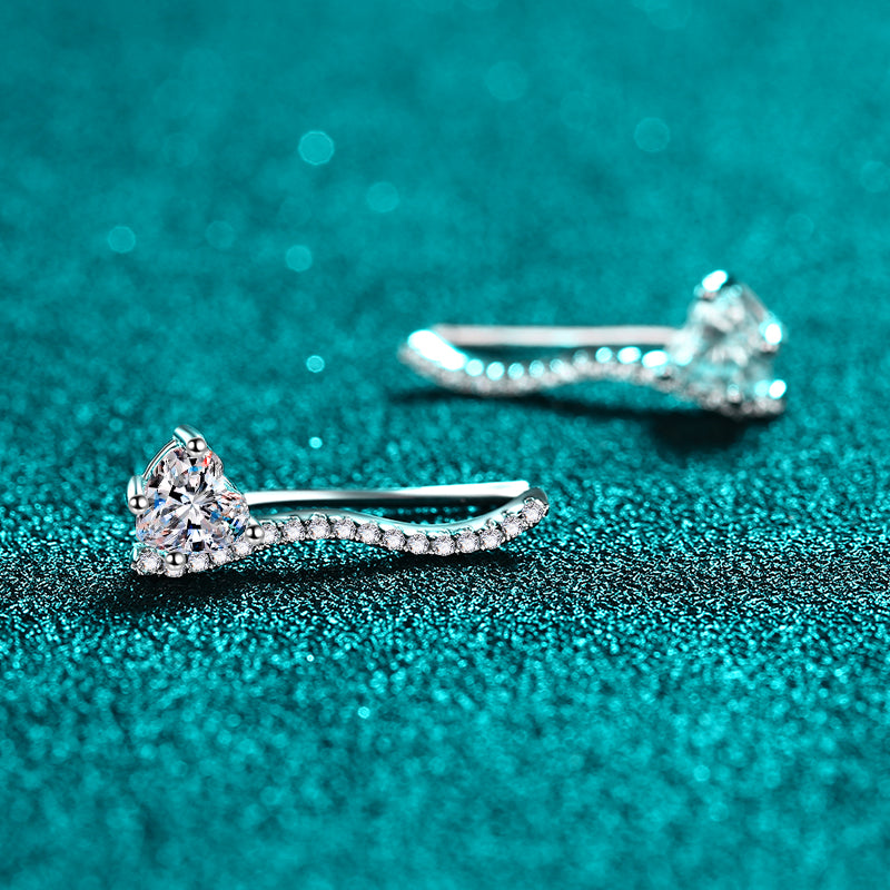 Olivia | Moissanite Radiance Earrings | Silver