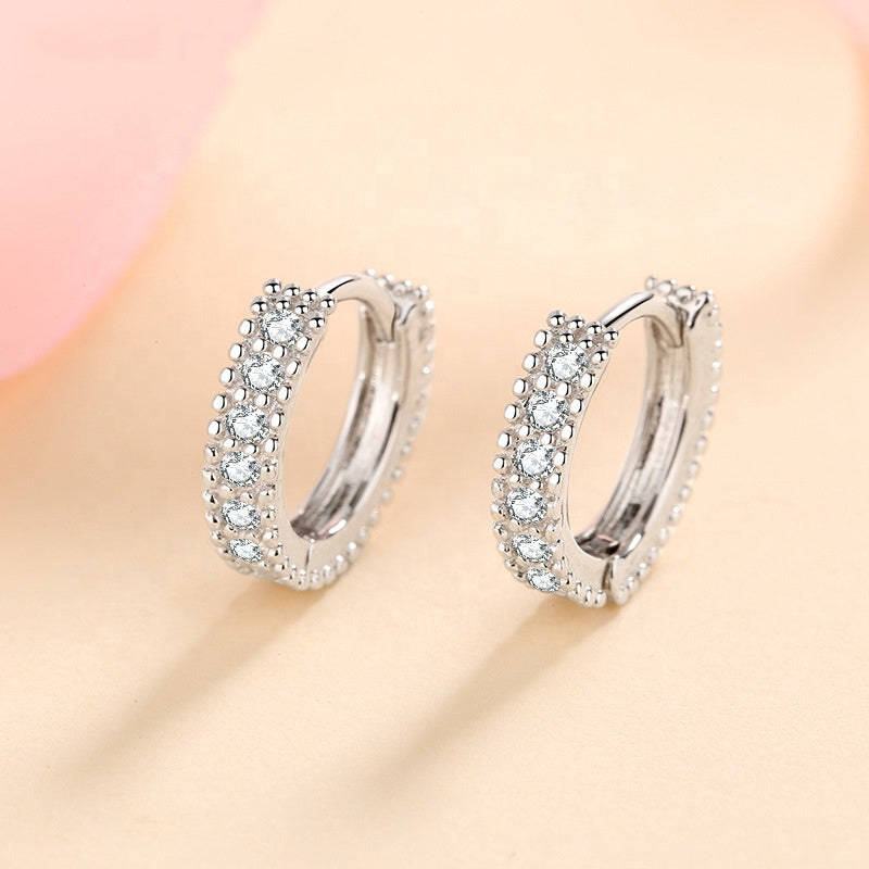 Chloe | Modern Moissanite Earrings | Silver