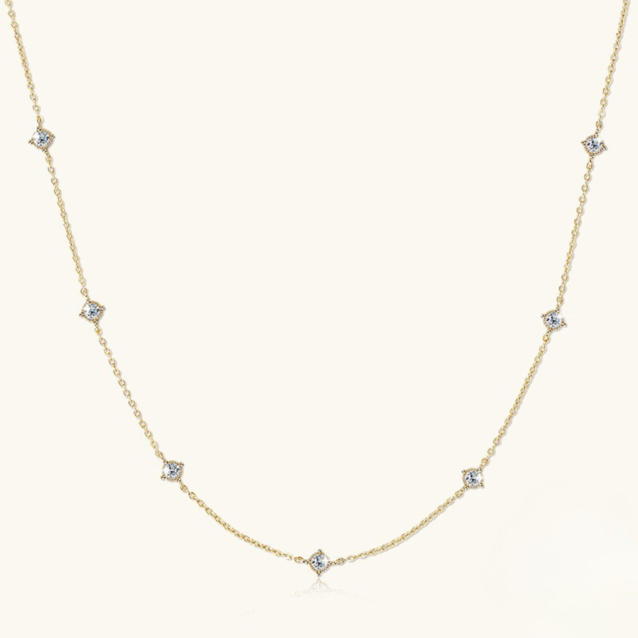 Madison | Solitaire Moissanite Necklace | Gold